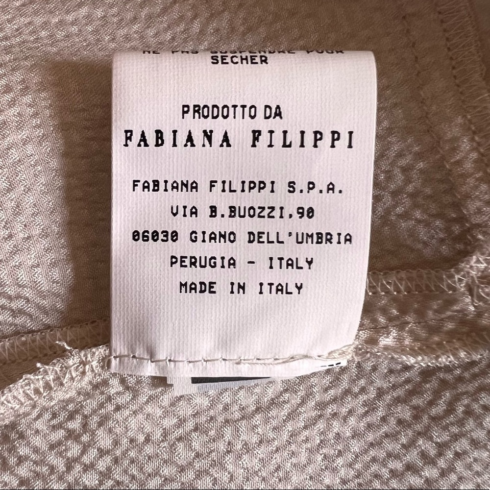 Fabiana Filippi High Neck Champagne Silk Sleeveless Blouse - Picture 14 of 15